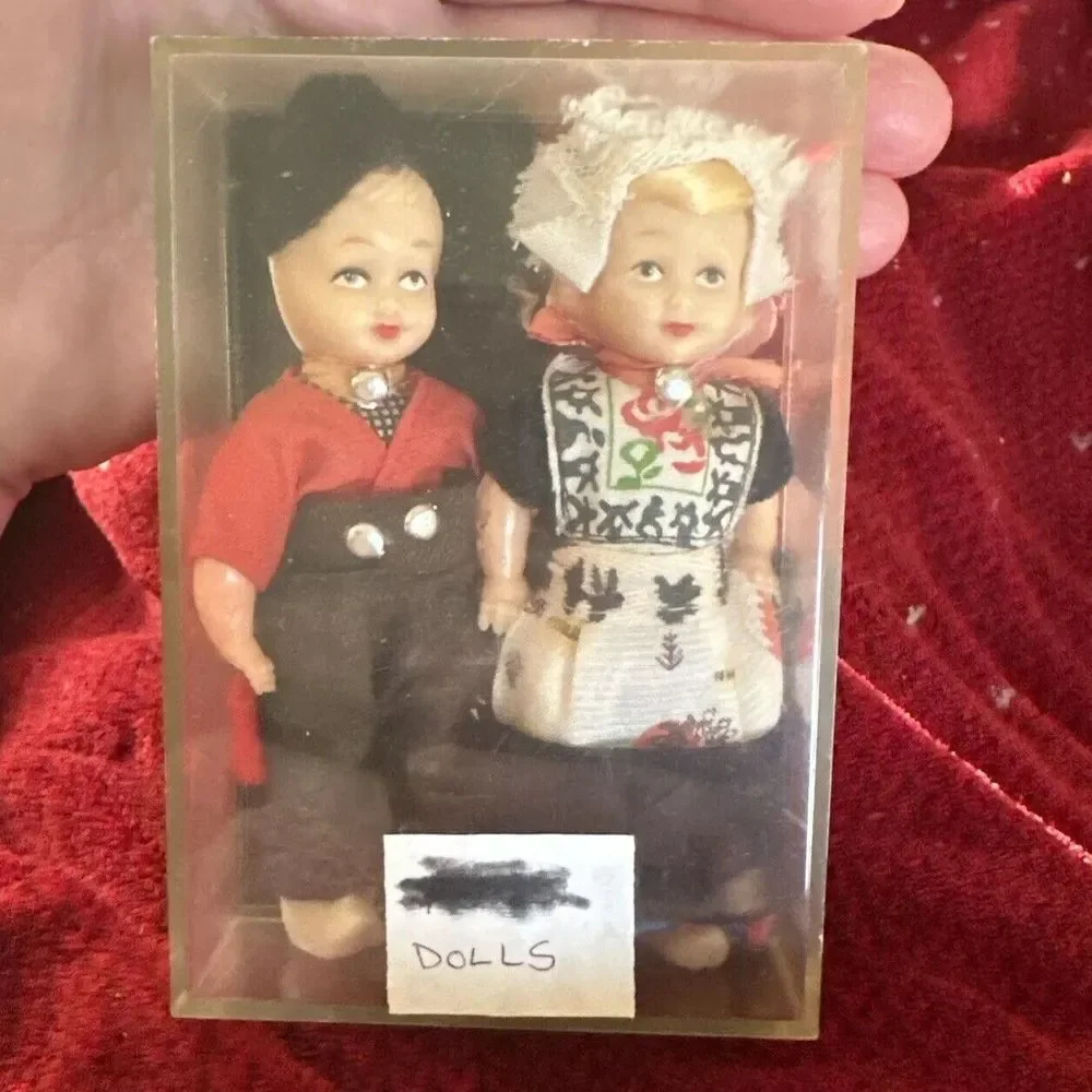 Vintage 1950's  Boy & Girl Doll‎ in Traditional  Dutch Dress 4.5" Celluloid - Picture 12 of 14